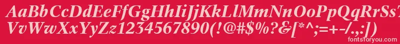 InformaticsSsiBoldItalic Font – Pink Fonts on Red Background