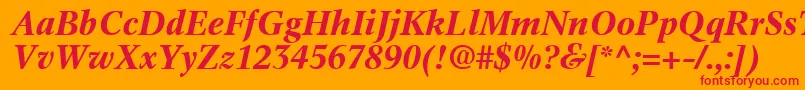 InformaticsSsiBoldItalic Font – Red Fonts on Orange Background