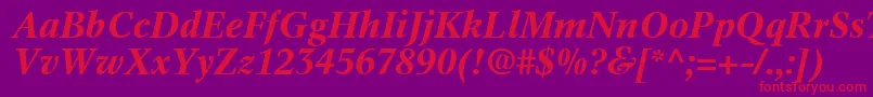 InformaticsSsiBoldItalic Font – Red Fonts on Purple Background