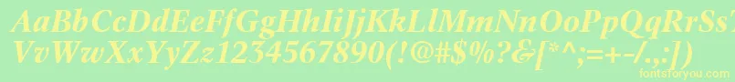 InformaticsSsiBoldItalic-Schriftart – Gelbe Schriften auf grünem Hintergrund