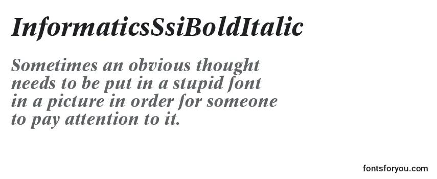 Review of the InformaticsSsiBoldItalic Font