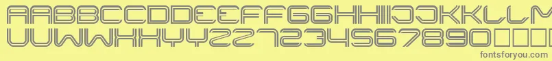 Liner ffy-Schriftart – Graue Schriften auf gelbem Hintergrund