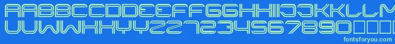 Liner ffy Font – Green Fonts on Blue Background