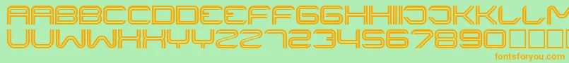 Fonte Liner ffy – fontes laranjas em um fundo verde