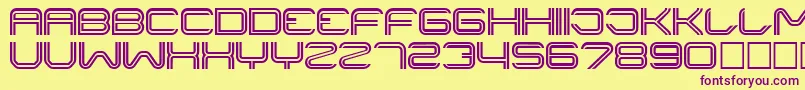 フォントLiner ffy – 紫色のフォント、黄色の背景