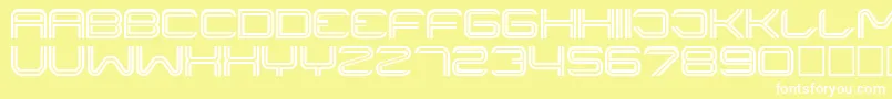 Liner ffy-Schriftart – Weiße Schriften auf gelbem Hintergrund