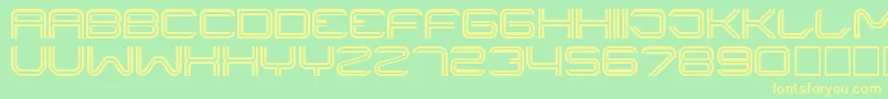 フォントLiner ffy – 黄色の文字が緑の背景にあります