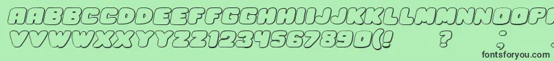 HesitationShadowItalic Font – Black Fonts on Green Background