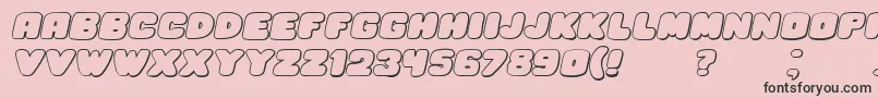 HesitationShadowItalic Font – Black Fonts on Pink Background