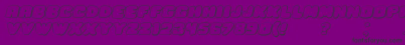 フォントHesitationShadowItalic – 紫の背景に黒い文字