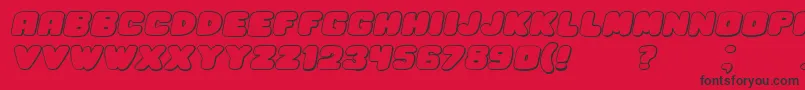 HesitationShadowItalic Font – Black Fonts on Red Background