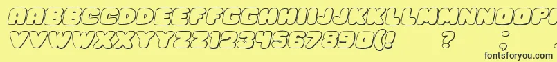 HesitationShadowItalic Font – Black Fonts on Yellow Background