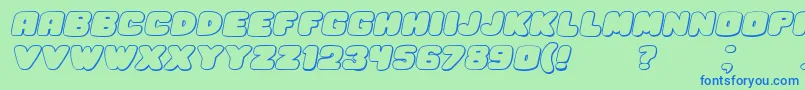 HesitationShadowItalic Font – Blue Fonts on Green Background