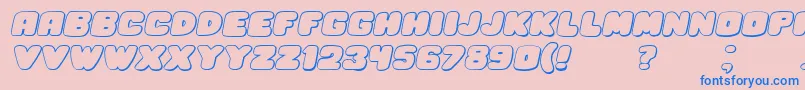 HesitationShadowItalic Font – Blue Fonts on Pink Background