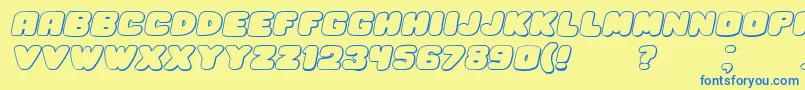 HesitationShadowItalic Font – Blue Fonts on Yellow Background