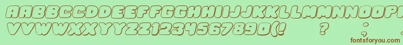 HesitationShadowItalic Font – Brown Fonts on Green Background