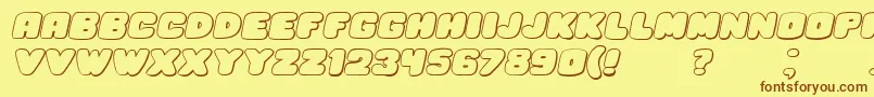 HesitationShadowItalic Font – Brown Fonts on Yellow Background