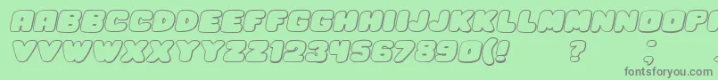 HesitationShadowItalic Font – Gray Fonts on Green Background