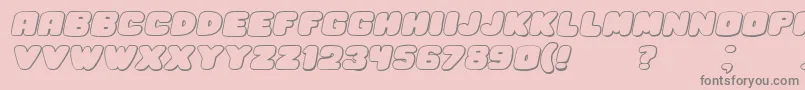 HesitationShadowItalic Font – Gray Fonts on Pink Background
