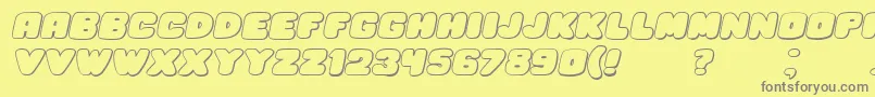 HesitationShadowItalic Font – Gray Fonts on Yellow Background