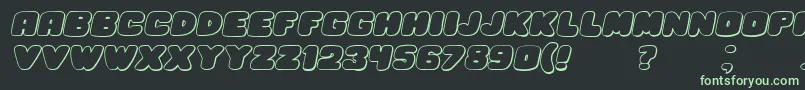 HesitationShadowItalic Font – Green Fonts on Black Background
