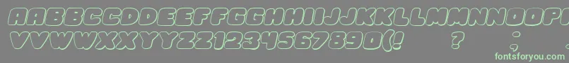 HesitationShadowItalic Font – Green Fonts on Gray Background