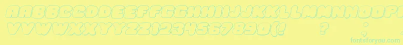 HesitationShadowItalic Font – Green Fonts on Yellow Background