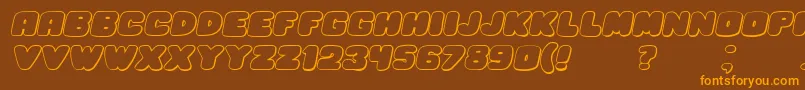 HesitationShadowItalic Font – Orange Fonts on Brown Background
