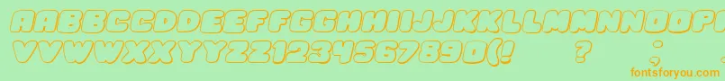 HesitationShadowItalic Font – Orange Fonts on Green Background