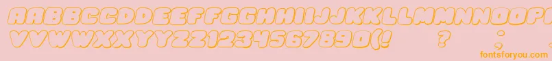HesitationShadowItalic Font – Orange Fonts on Pink Background