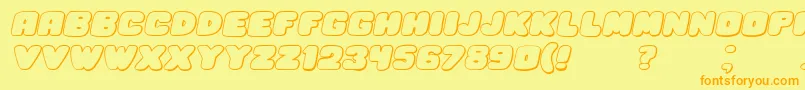 HesitationShadowItalic Font – Orange Fonts on Yellow Background
