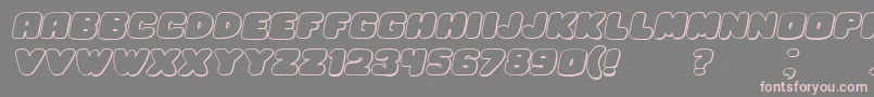 HesitationShadowItalic Font – Pink Fonts on Gray Background