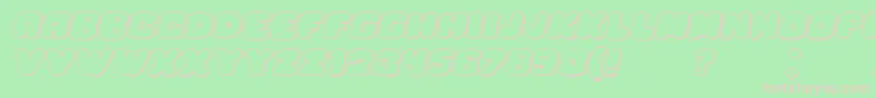HesitationShadowItalic Font – Pink Fonts on Green Background