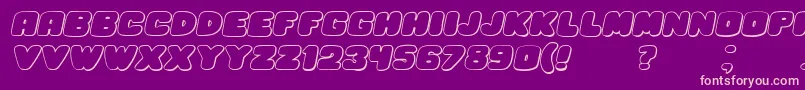HesitationShadowItalic Font – Pink Fonts on Purple Background