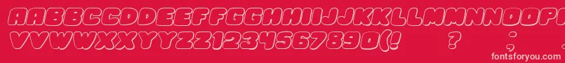 HesitationShadowItalic Font – Pink Fonts on Red Background