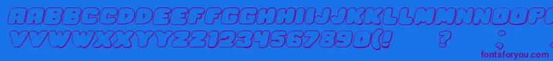 HesitationShadowItalic Font – Purple Fonts on Blue Background