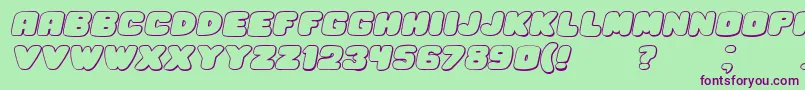 HesitationShadowItalic Font – Purple Fonts on Green Background