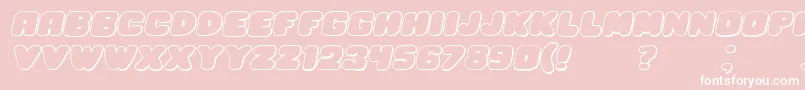 HesitationShadowItalic Font – White Fonts on Pink Background