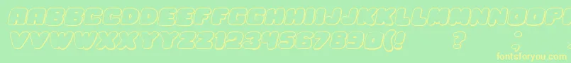 HesitationShadowItalic Font – Yellow Fonts on Green Background