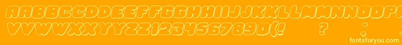 HesitationShadowItalic Font – Yellow Fonts on Orange Background