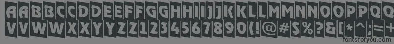 フォントARewindertitulcmdn – 黒い文字の灰色の背景