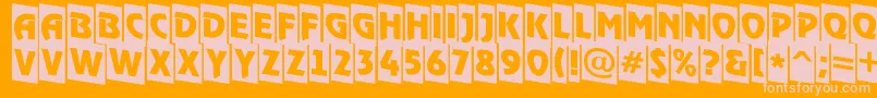 ARewindertitulcmdn-Schriftart – Rosa Schriften auf orangefarbenem Hintergrund