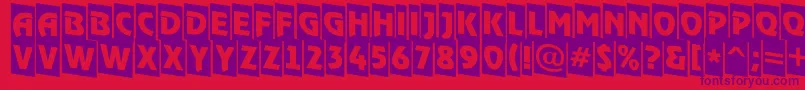 ARewindertitulcmdn Font – Purple Fonts on Red Background