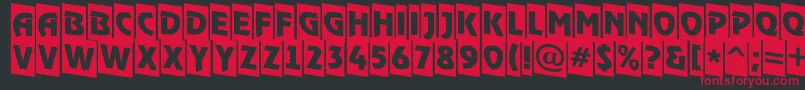 フォントARewindertitulcmdn – 黒い背景に赤い文字