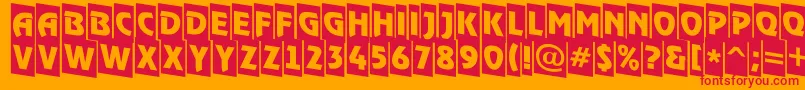 フォントARewindertitulcmdn – オレンジの背景に赤い文字