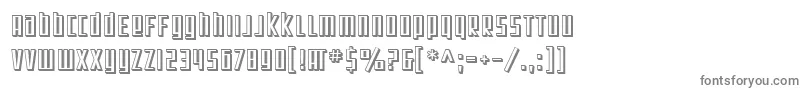 SfSquareRootShaded-fontti – harmaat kirjasimet valkoisella taustalla