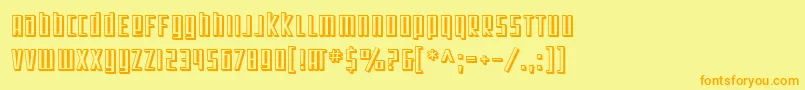 SfSquareRootShaded Font – Orange Fonts on Yellow Background