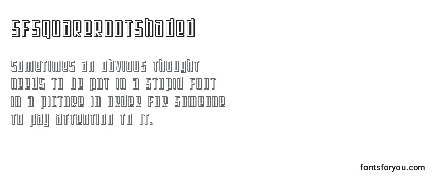Review of the SfSquareRootShaded Font