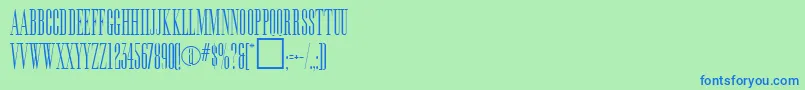 Czcionka EditionRegular – niebieskie czcionki na zielonym tle