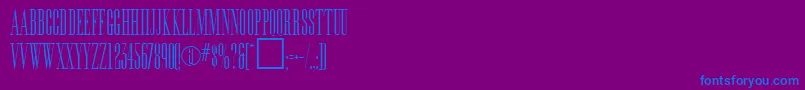 Fonte EditionRegular – fontes azuis em um fundo violeta